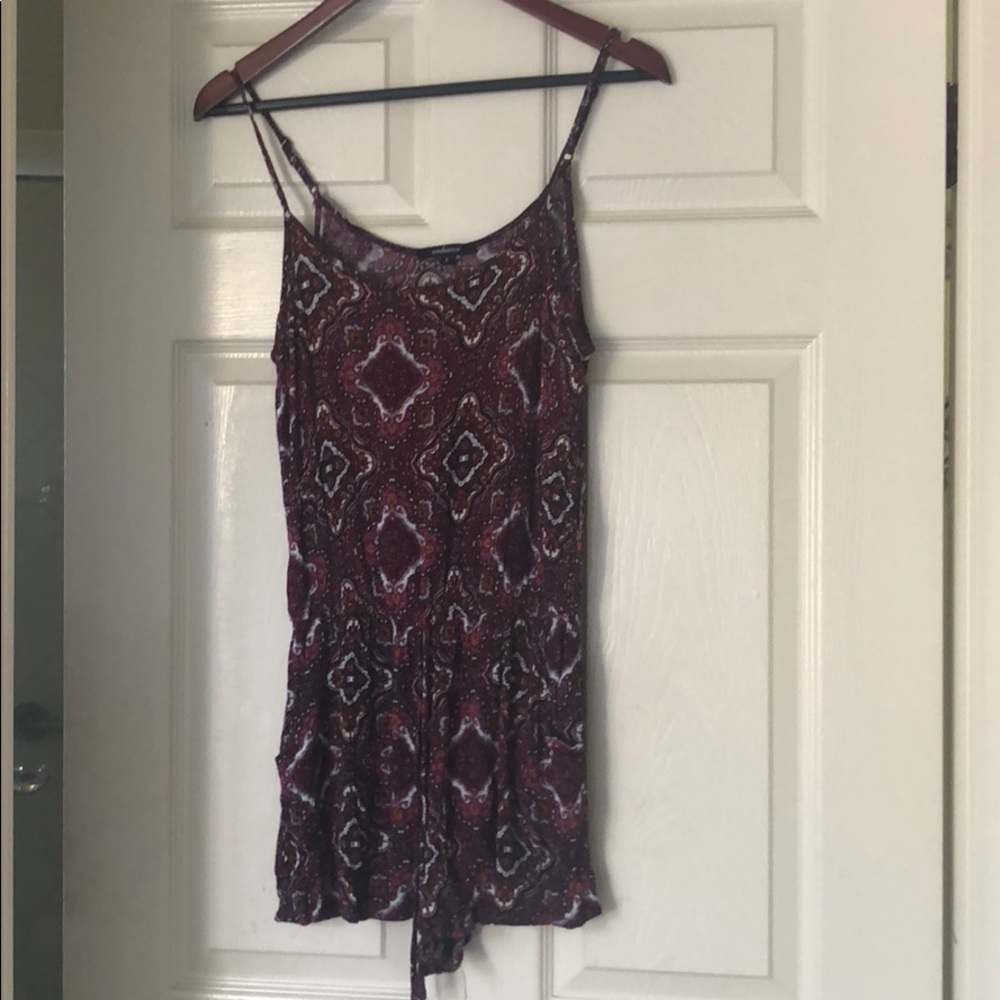 Dark Pink Pattern Forever 21 Romper